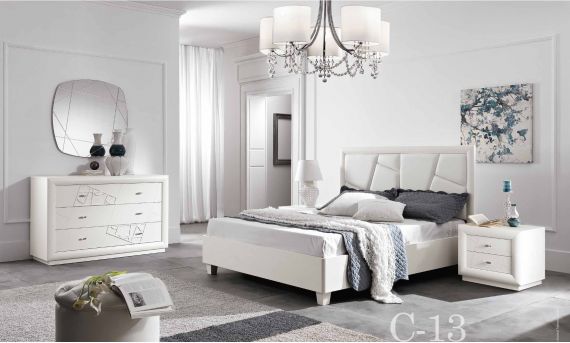 Bedroom MOBILPIU LUXURY SERIES CHANTAL BIANCO Composition C-13