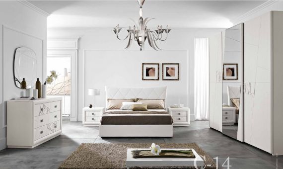 Bedroom MOBILPIU LUXURY SERIES CHANTAL BIANCO Composition C-14