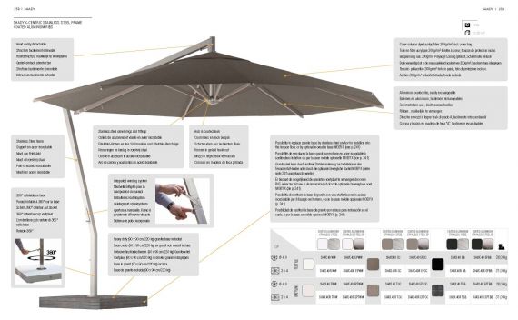 Garden Umbrella RB Stainless Steel Frame & Aluminium Ribs